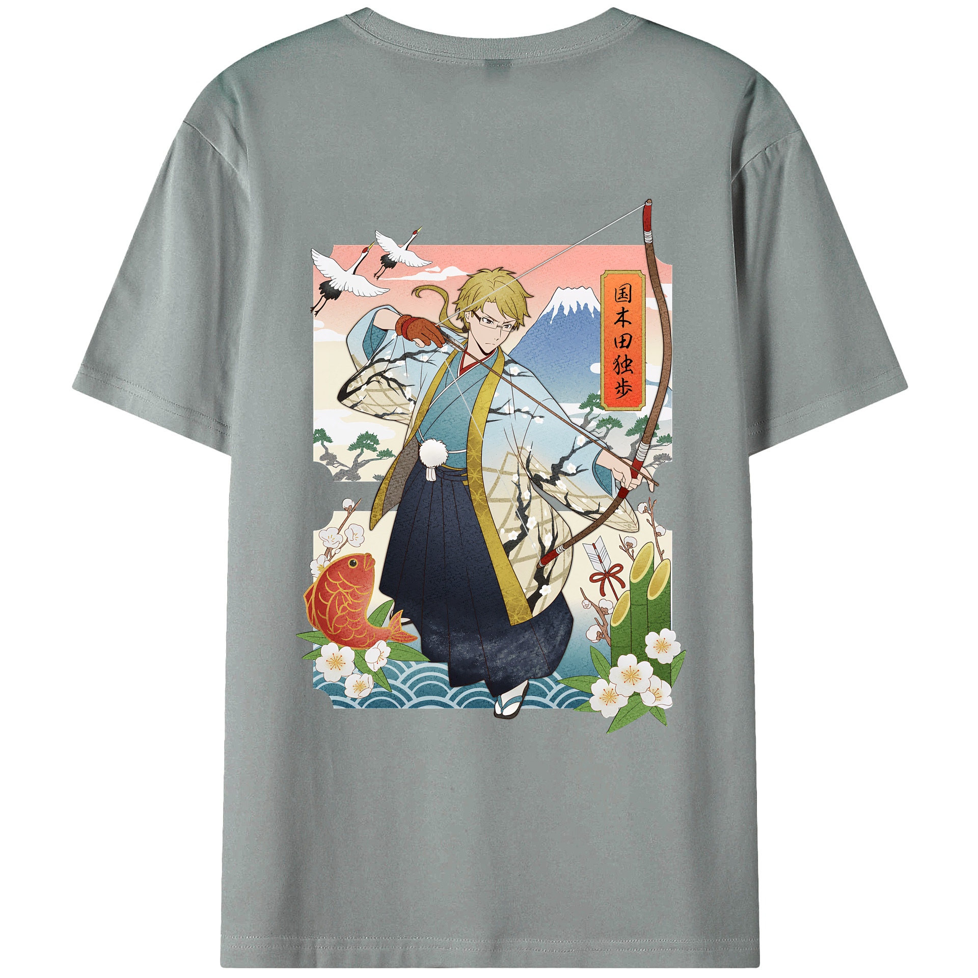（画像用） 文豪ストレイドッグス Bungo Stray Dogs 綿100％ メンズ半袖Tシャツ（バックプリント） 通気性
